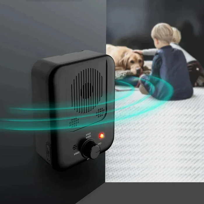 Dispositivo anti-abbaio a ultrasuoni per cani, ad attivazione sonora, portatile