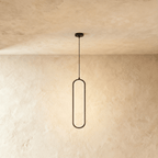 Lacquered Aluminum Oval LED Pendant Light for Modern Living