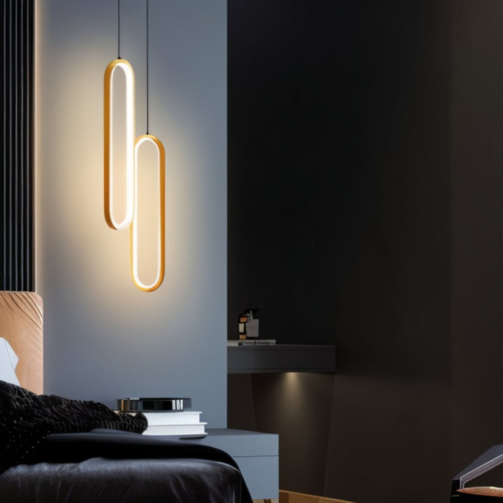Lacquered Aluminum Oval LED Pendant Light for Modern Living