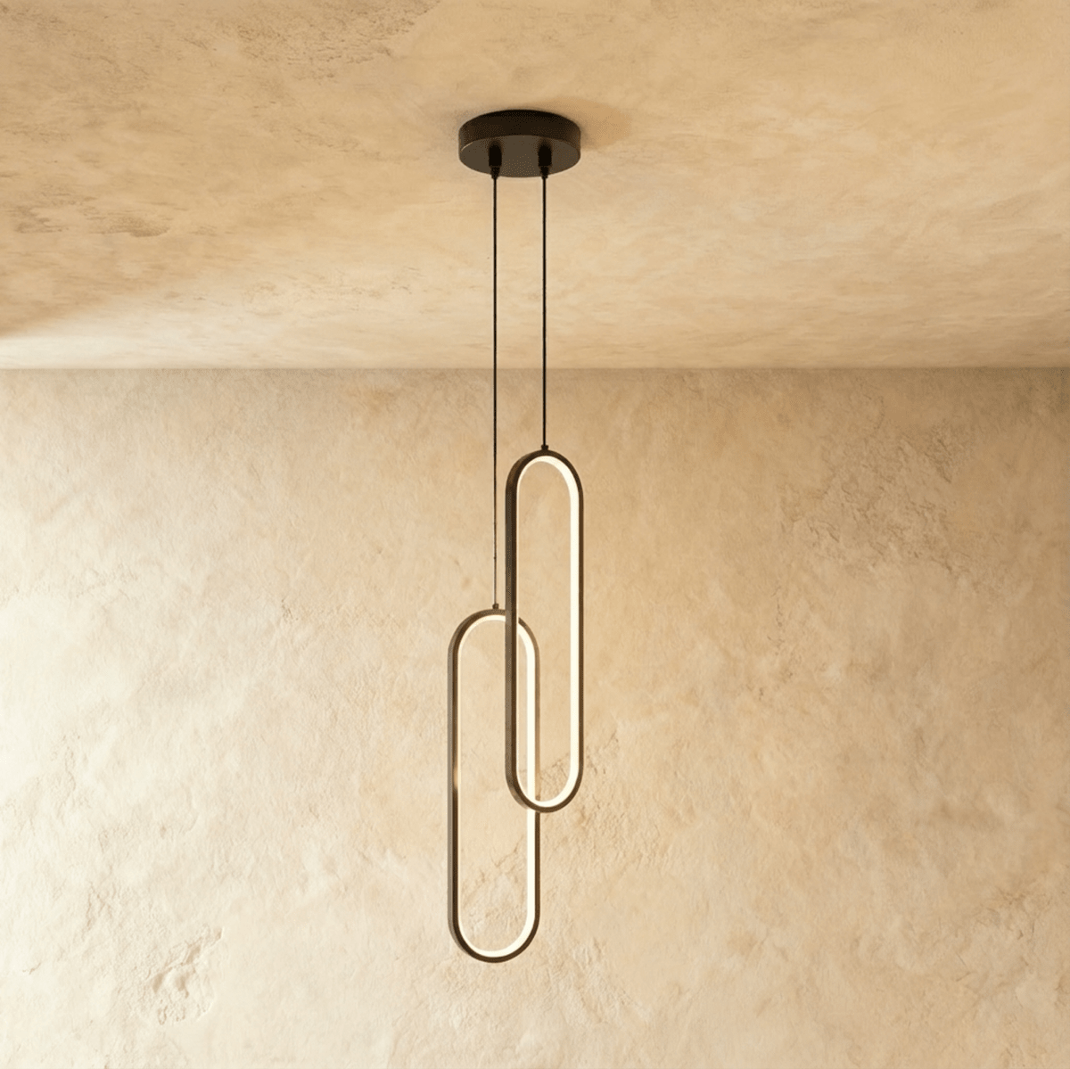 Lacquered Aluminum Oval LED Pendant Light for Modern Living
