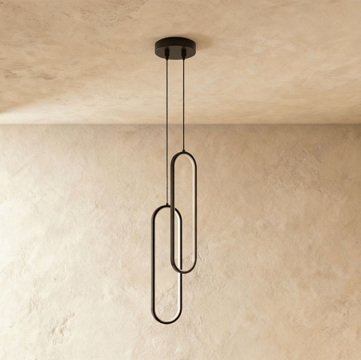Lacquered Aluminum Oval LED Pendant Light for Modern Living