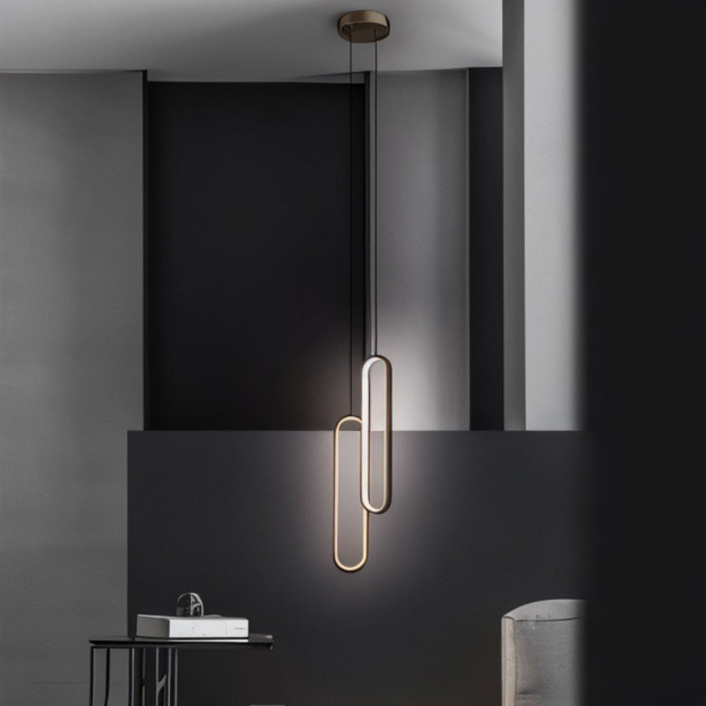 Lacquered Aluminum Oval LED Pendant Light for Modern Living