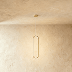 Lacquered Aluminum Oval LED Pendant Light for Modern Living