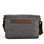 Waxed Canvas Crossbody Sling Bag With Leather Trim, Vintage Style