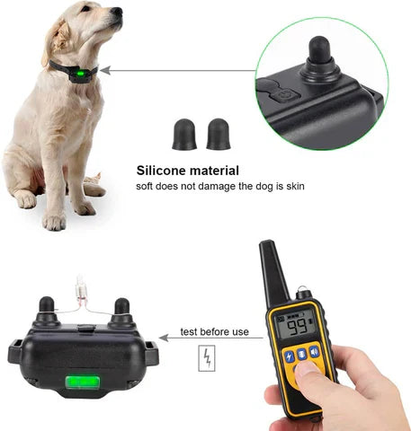 Collier de dressage rechargeable pour chiens, portée de la télécommande de 800 m et conception étanche