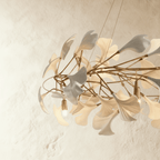 Verdant Crest Chandelier With Acrylic And Ceramic Leaves And Delicate Mini Shades