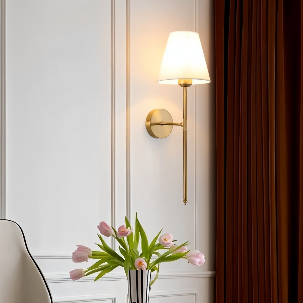 RadiantGold Wireless Wall Lamp With Fabric Shade RGB Lighting