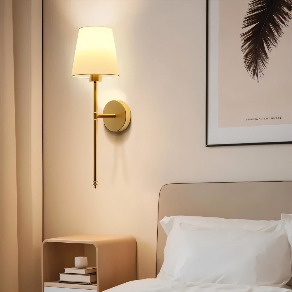 RadiantGold Wireless Wall Lamp With Fabric Shade RGB Lighting