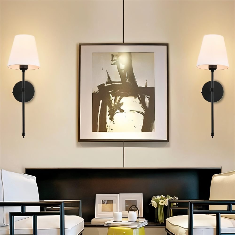 RadiantGold Wireless Wall Lamp With Fabric Shade RGB Lighting