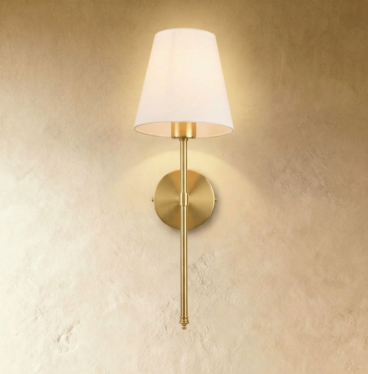 RadiantGold Wireless Wall Lamp With Fabric Shade RGB Lighting