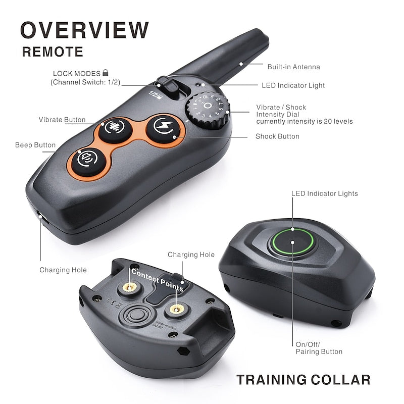LumaPaw Pro Remote Trainer Collar for Dogs, Adjustable Settings