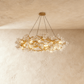 Petalwave Crystal Brass Chandelier With Split Petal Design