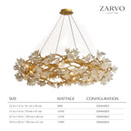 Petalwave Crystal Brass Chandelier With Split Petal Design