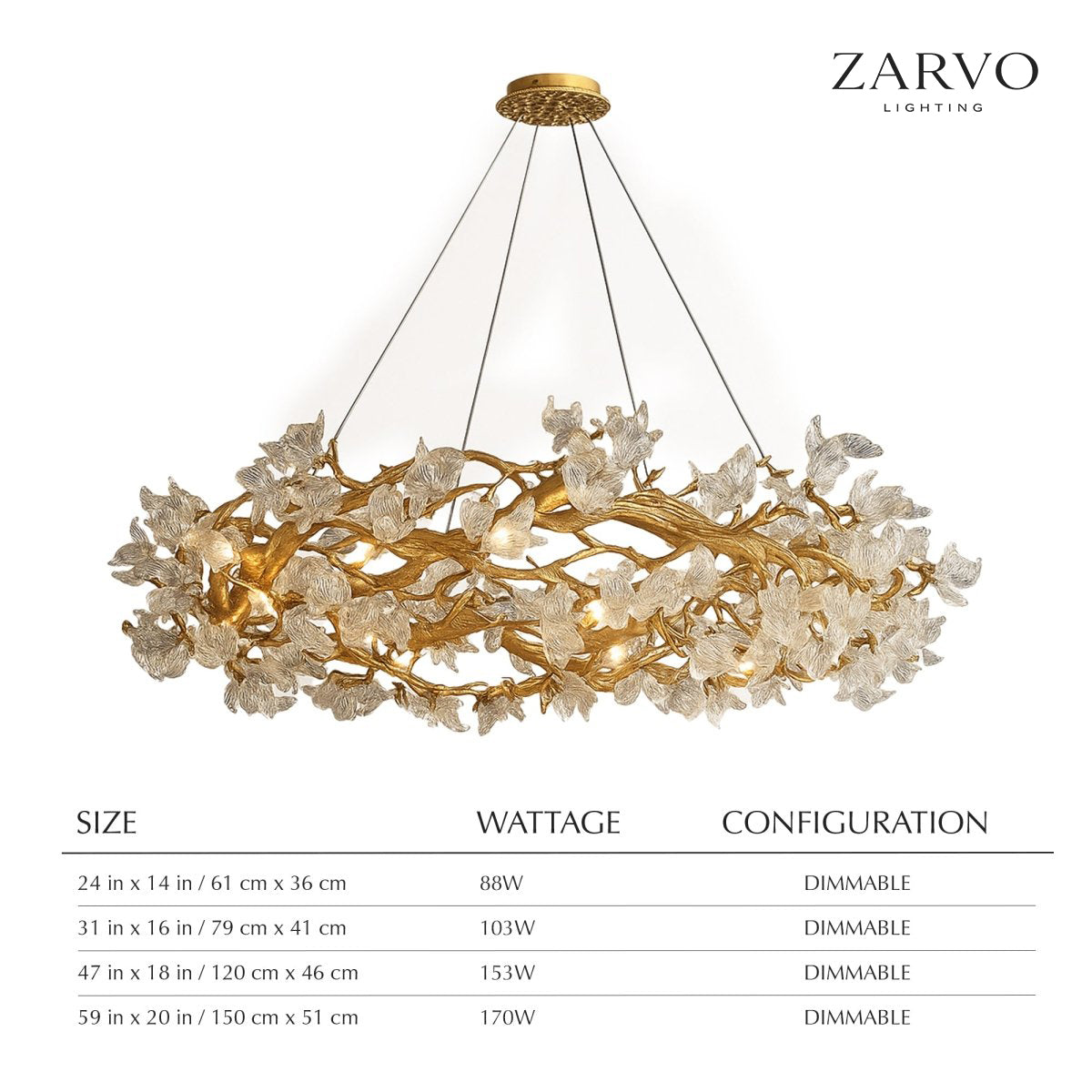 Petalwave Crystal Brass Chandelier With Split Petal Design