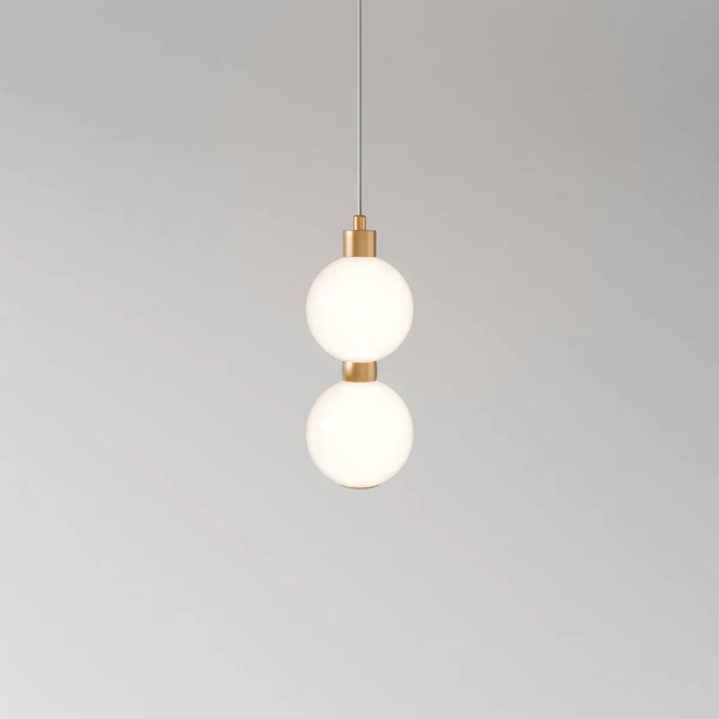 Aurora Cascade Acrylic Ball Pendant Light With Metal Accents