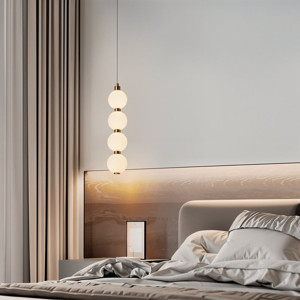 Aurora Cascade Acrylic Ball Pendant Light With Metal Accents
