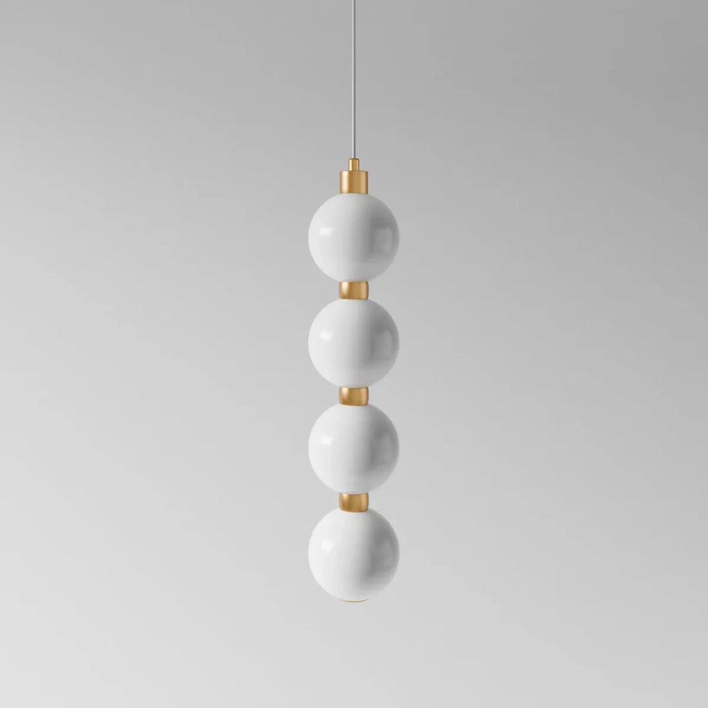 Aurora Cascade Acrylic Ball Pendant Light With Metal Accents