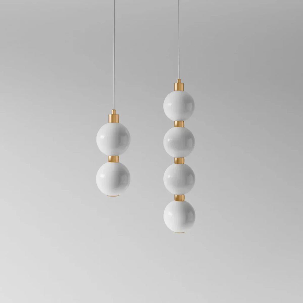Aurora Cascade Acrylic Ball Pendant Light With Metal Accents