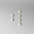 Aurora Cascade Acrylic Ball Pendant Light With Metal Accents