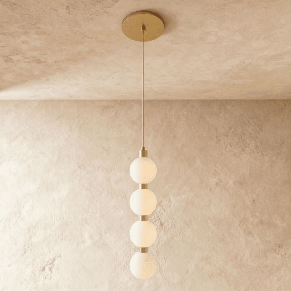 Aurora Cascade Acrylic Ball Pendant Light With Metal Accents