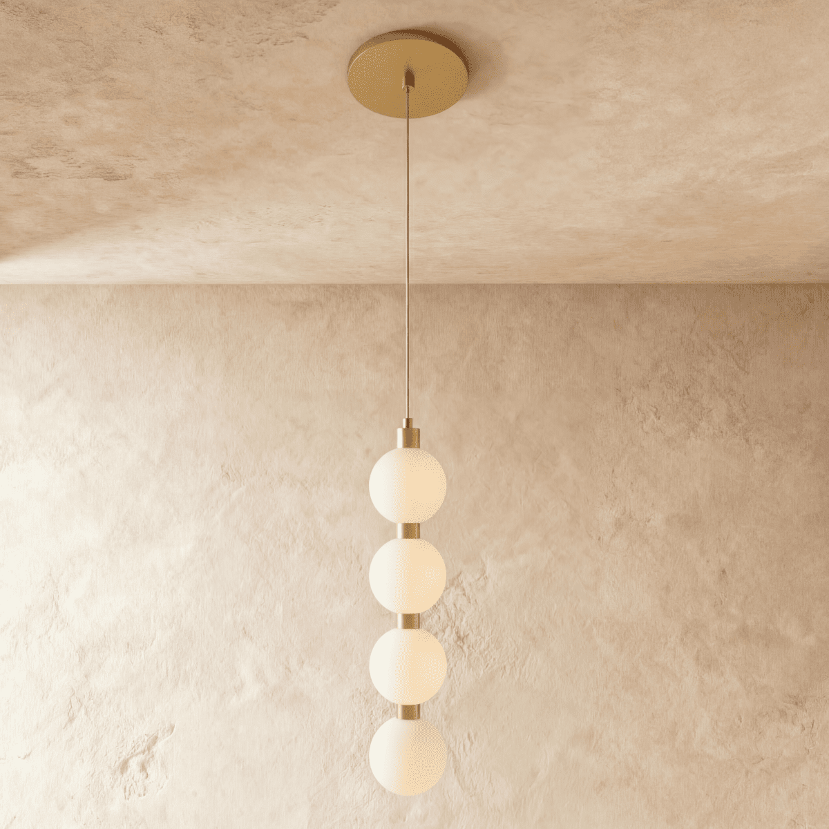 Aurora Cascade Acrylic Ball Pendant Light With Metal Accents
