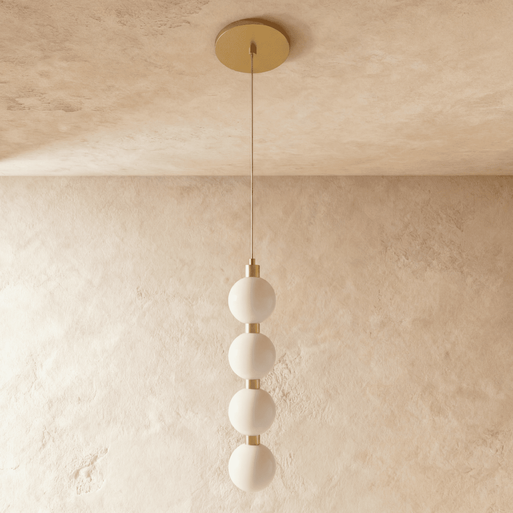 Aurora Cascade Acrylic Ball Pendant Light With Metal Accents