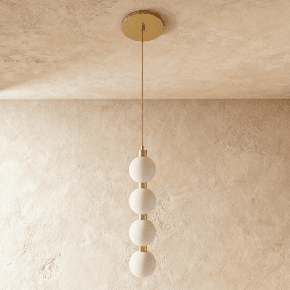 Aurora Cascade Acrylic Ball Pendant Light With Metal Accents