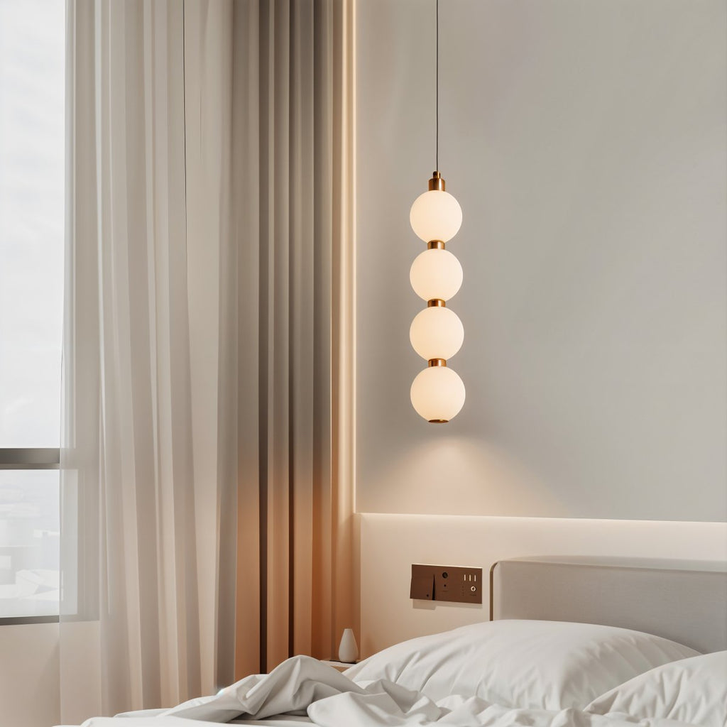 Aurora Cascade Acrylic Ball Pendant Light With Metal Accents