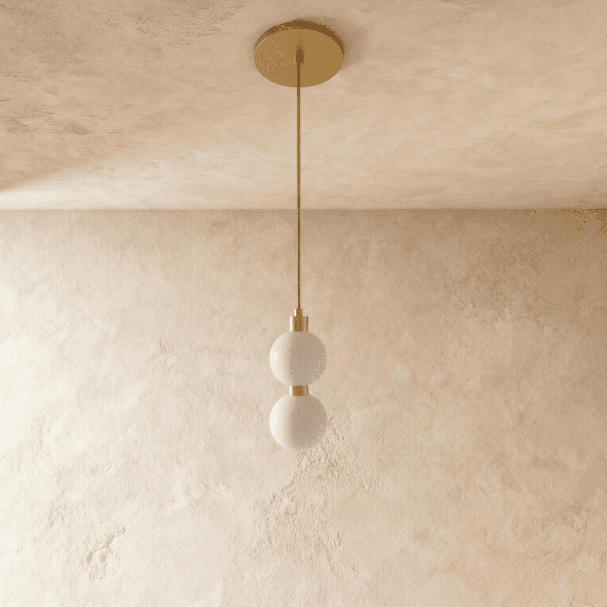 Aurora Cascade Acrylic Ball Pendant Light With Metal Accents