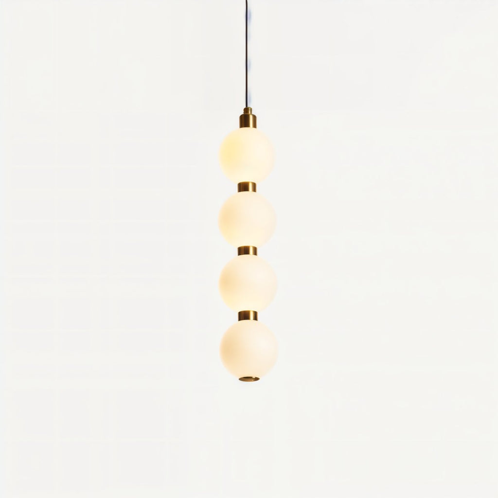 Aurora Cascade Acrylic Ball Pendant Light With Metal Accents
