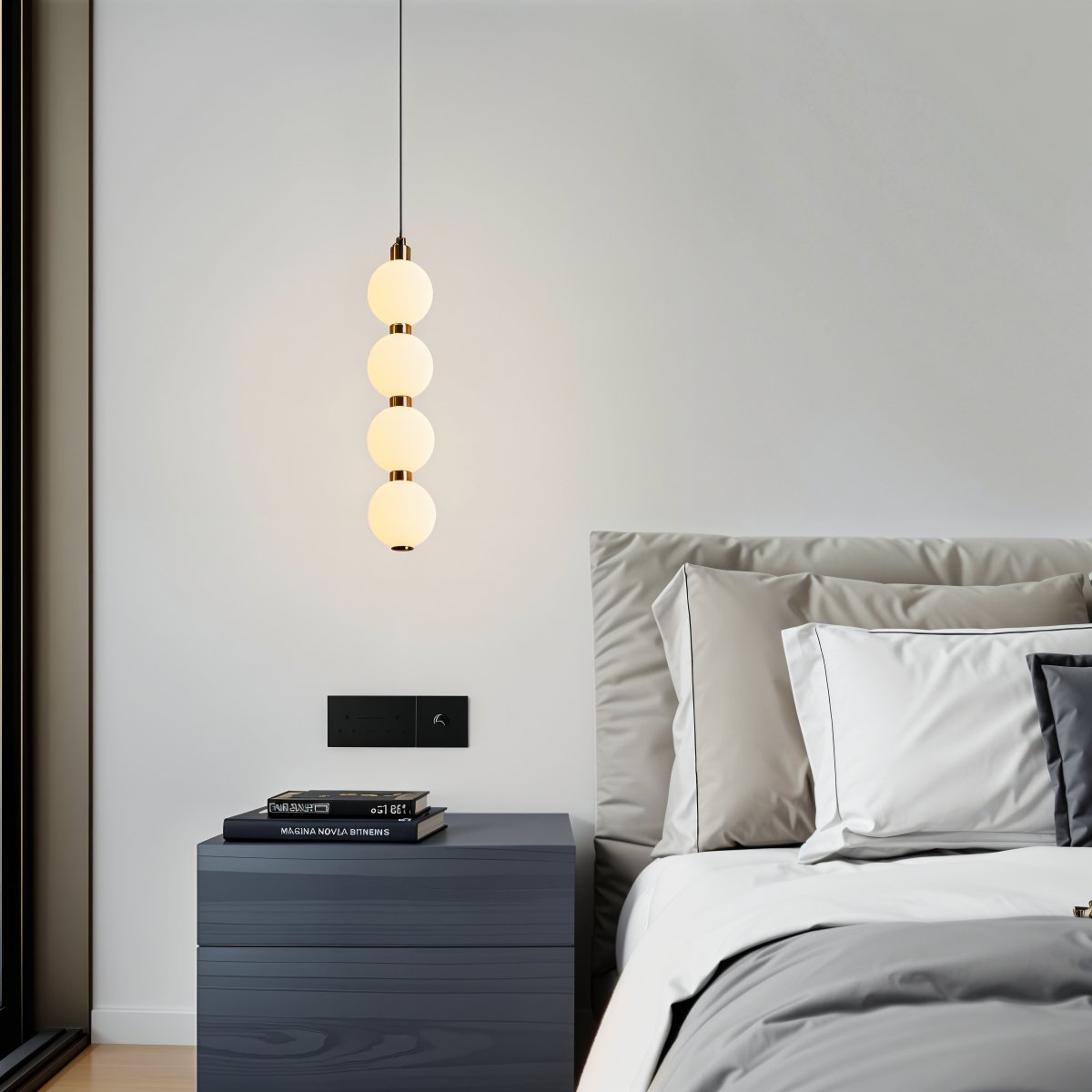 Aurora Cascade Acrylic Ball Pendant Light With Metal Accents
