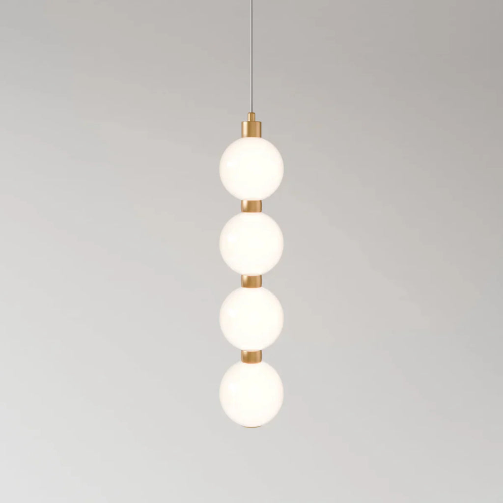 Aurora Cascade Acrylic Ball Pendant Light With Metal Accents