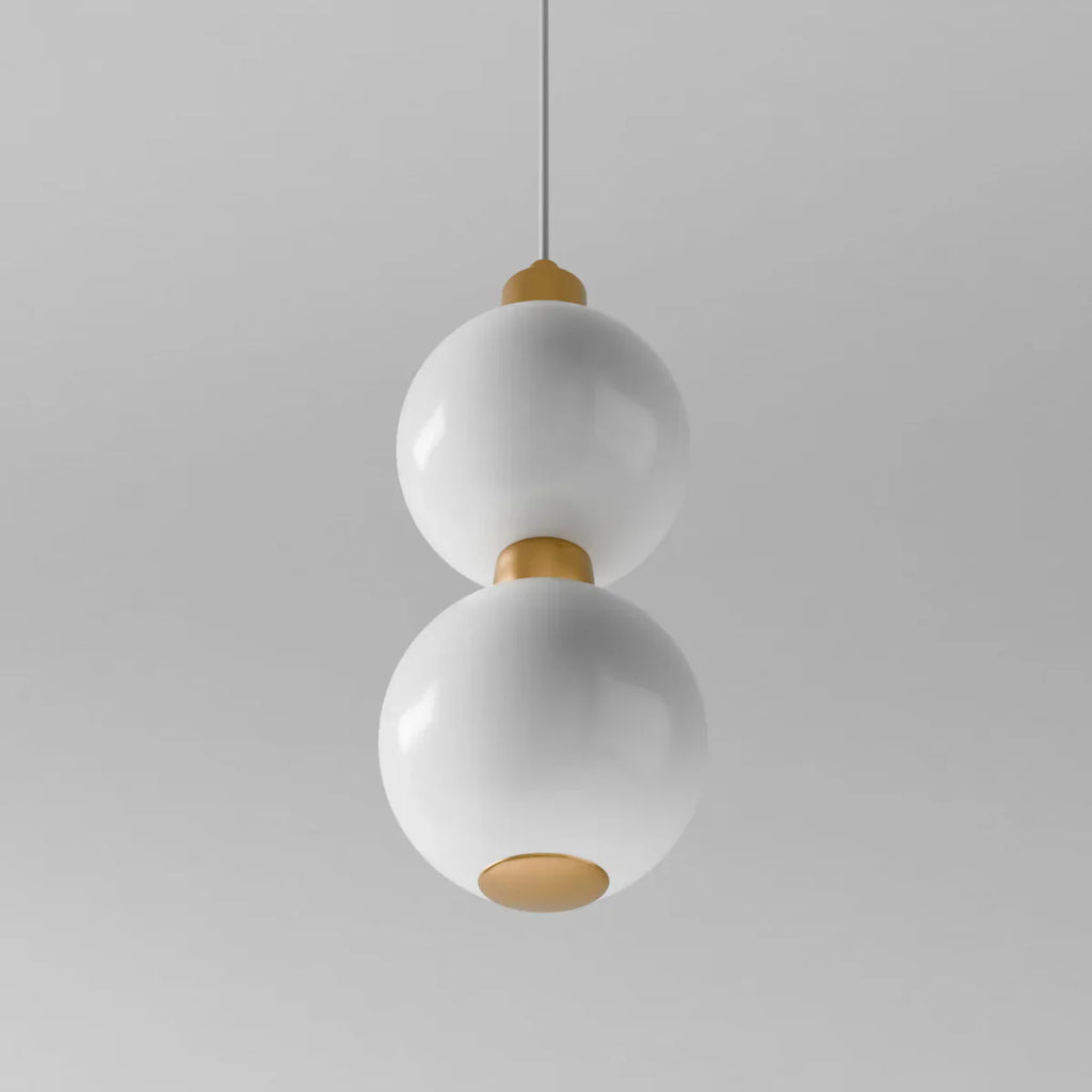Aurora Cascade Acrylic Ball Pendant Light With Metal Accents