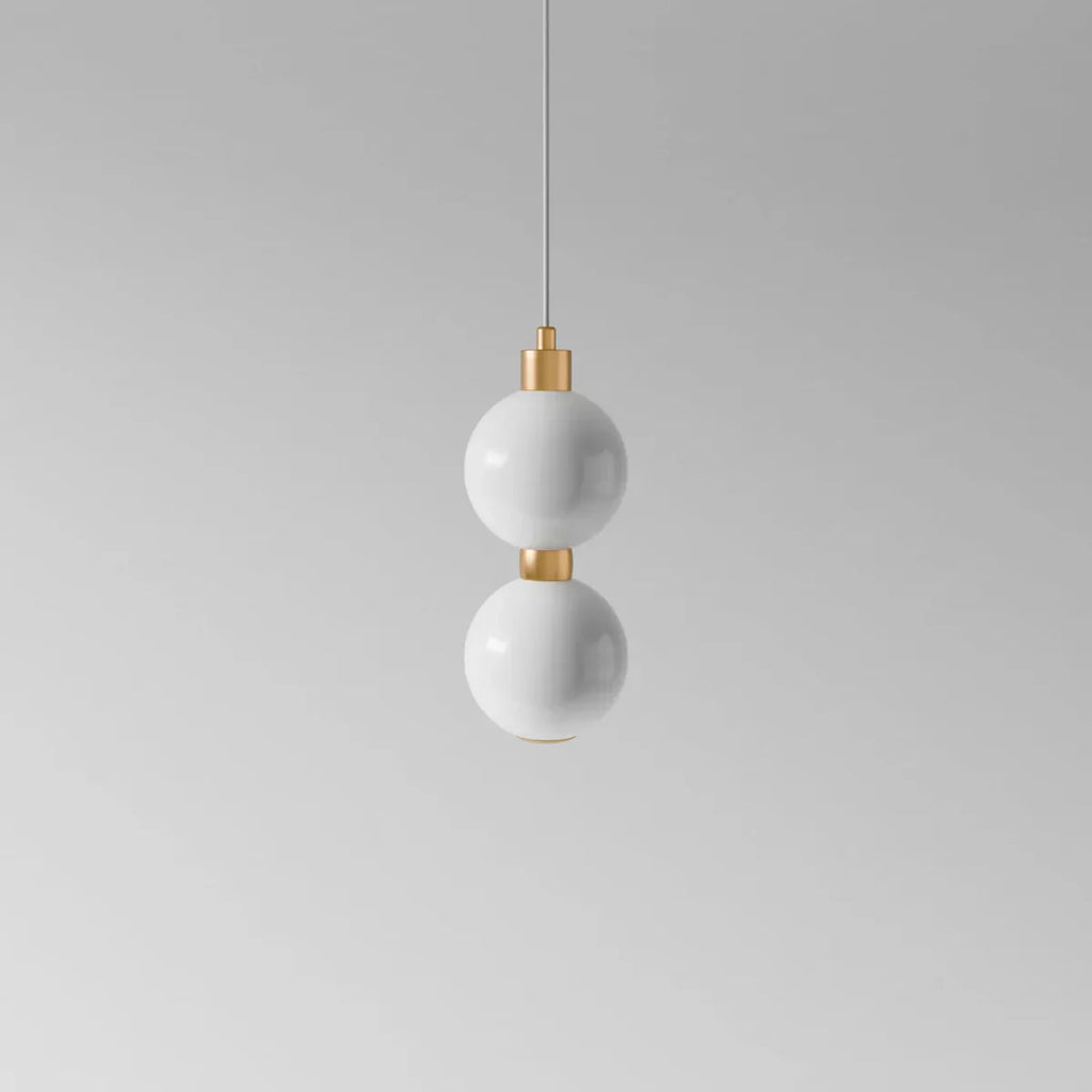 Aurora Cascade Acrylic Ball Pendant Light With Metal Accents