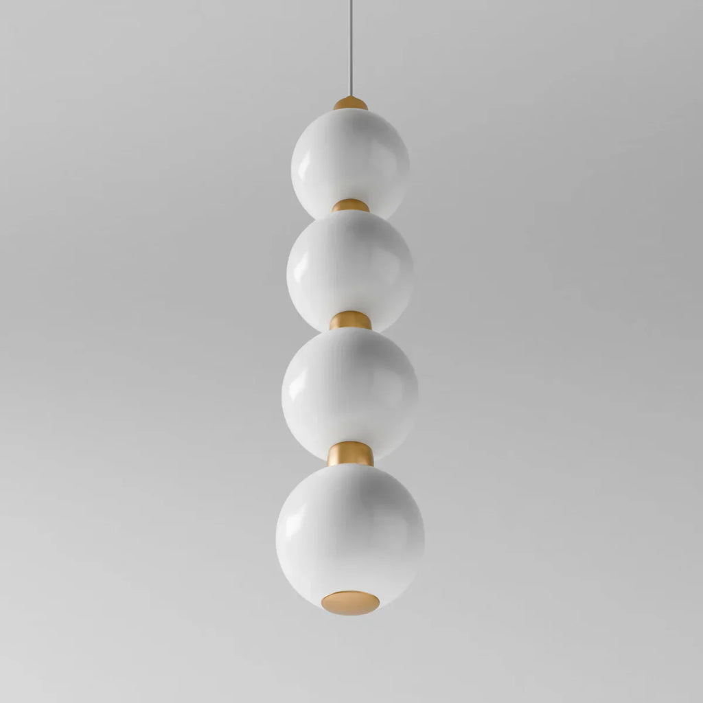 Aurora Cascade Acrylic Ball Pendant Light With Metal Accents