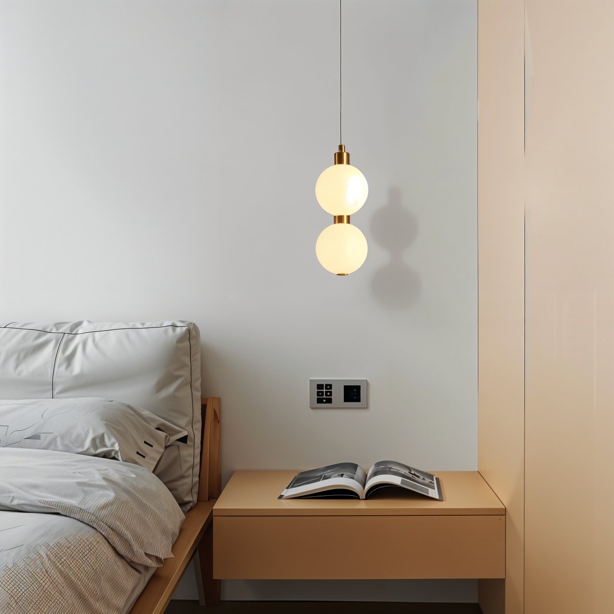 Aurora Cascade Acrylic Ball Pendant Light With Metal Accents