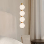 Aurora Cascade Acrylic Ball Pendant Light With Metal Accents