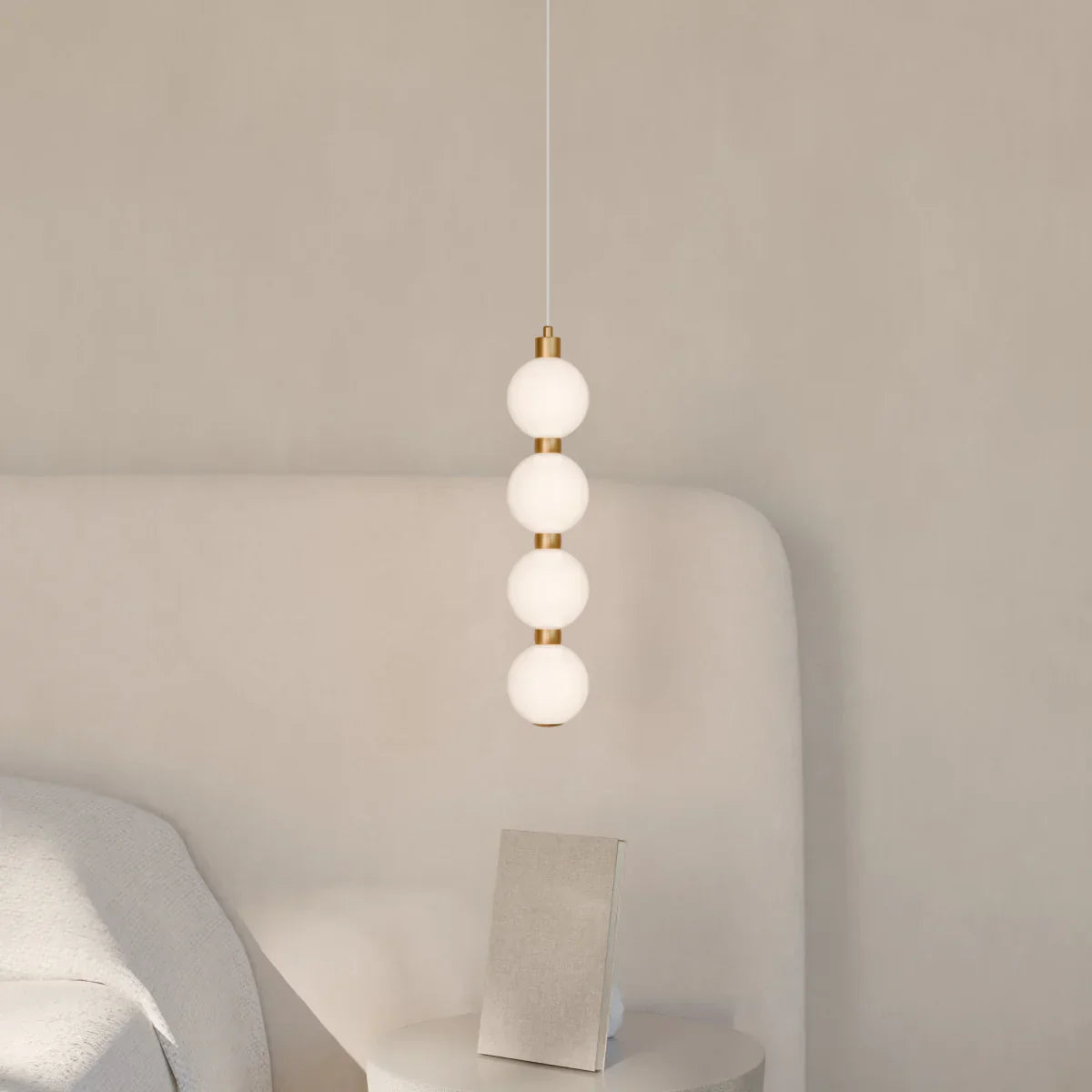 Aurora Cascade Acrylic Ball Pendant Light With Metal Accents