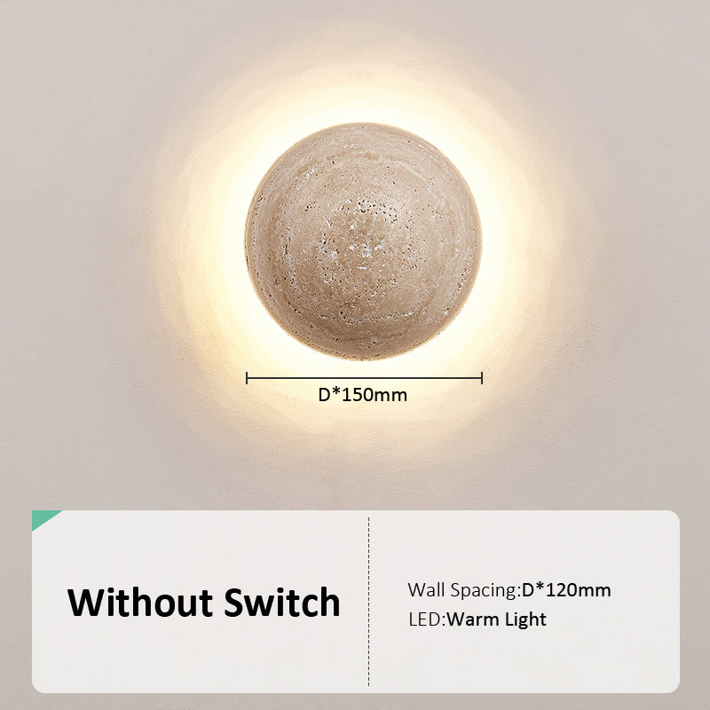 Asterra-travertiiniseinävalaisin, kermanvärinen pinta, pohjoismainen minimalistinen tyyli