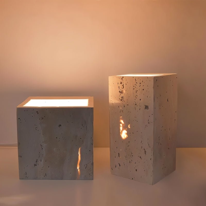 Vento travertinvägglampa gul modern kub- eller rektangulär design