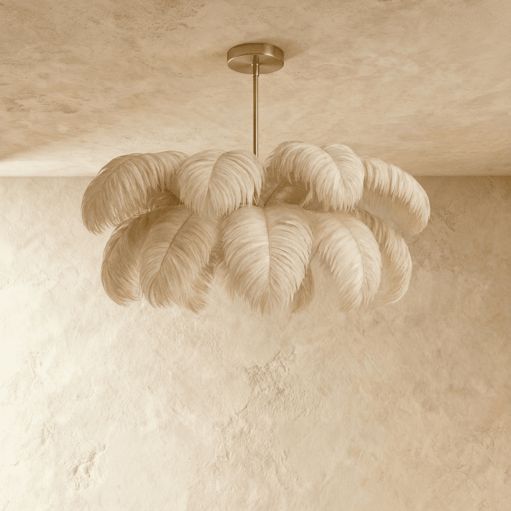 Feathered Luxe Chandelier With Soft Plume And Floating Bird Accents