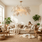 Feathered Luxe Chandelier With Soft Plume And Floating Bird Accents