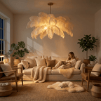 Feathered Luxe Chandelier With Soft Plume And Floating Bird Accents