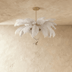 Feathered Luxe Chandelier With Soft Plume And Floating Bird Accents