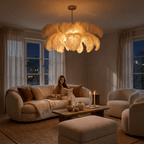 Feathered Luxe Chandelier With Soft Plume And Floating Bird Accents