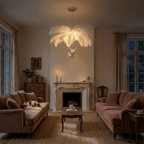 Feathered Luxe Chandelier With Soft Plume And Floating Bird Accents