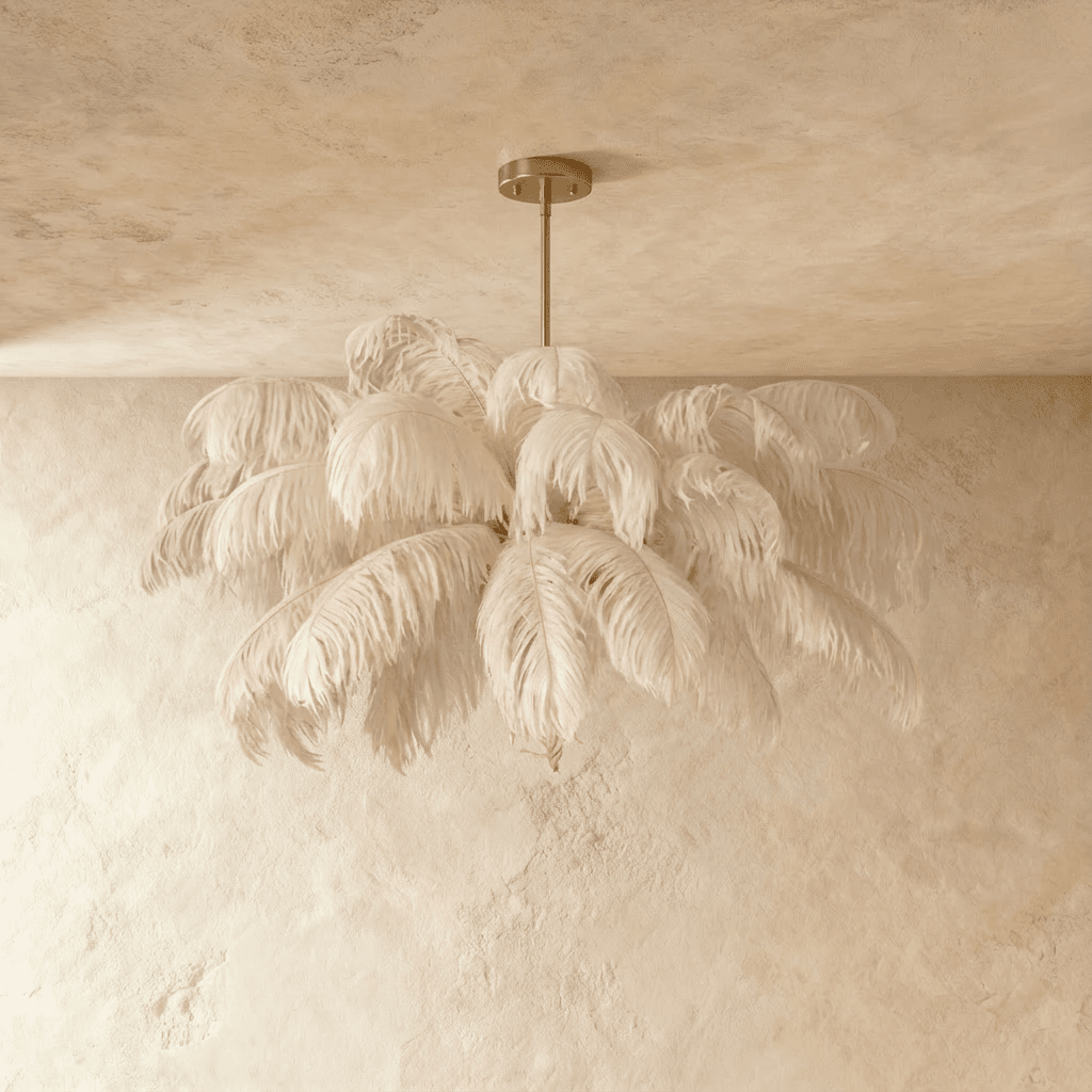 Feathered Luxe Chandelier With Soft Plume And Floating Bird Accents