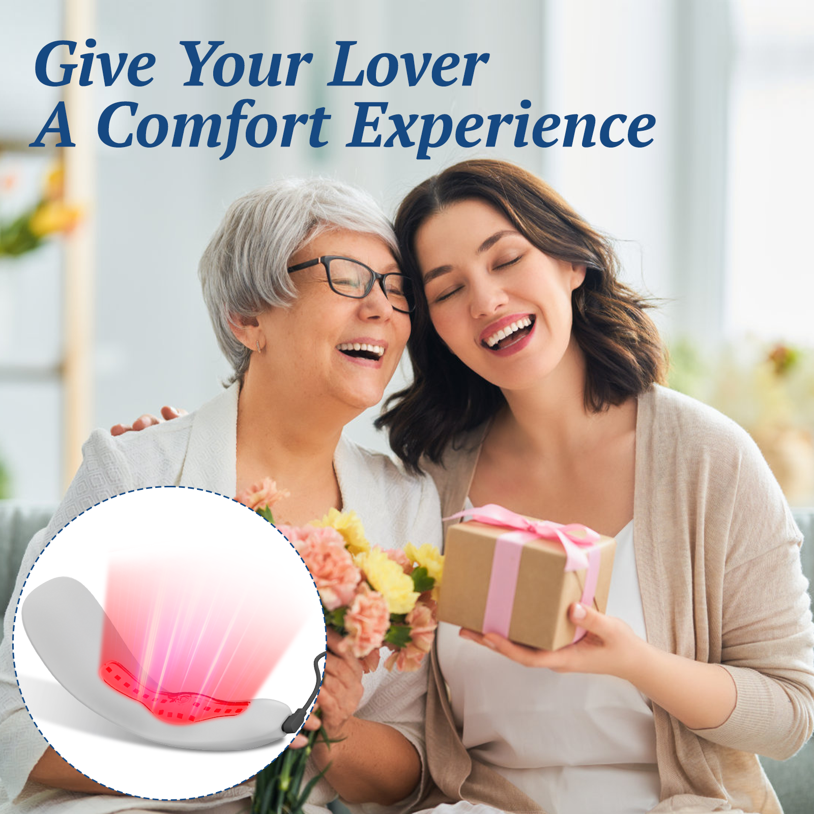 Portable Dual-Color LED Therapy Unit For Sensitive Area Relief Red And Blue