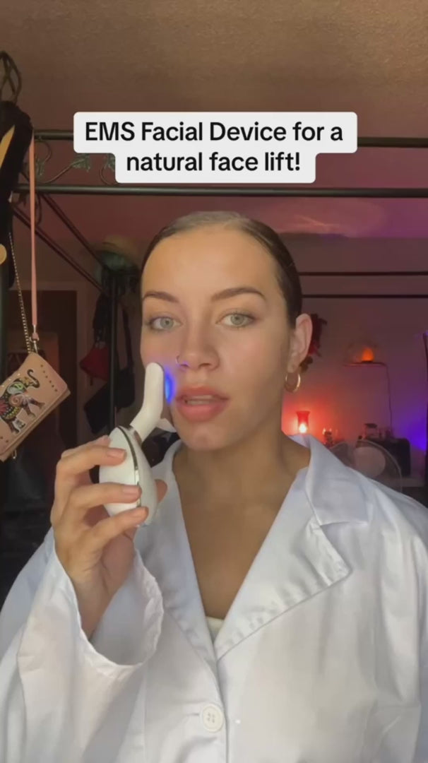 7-Farben-LED-Gesichtsmassagegerät mit EMS-Stimulation und Wärmetherapie