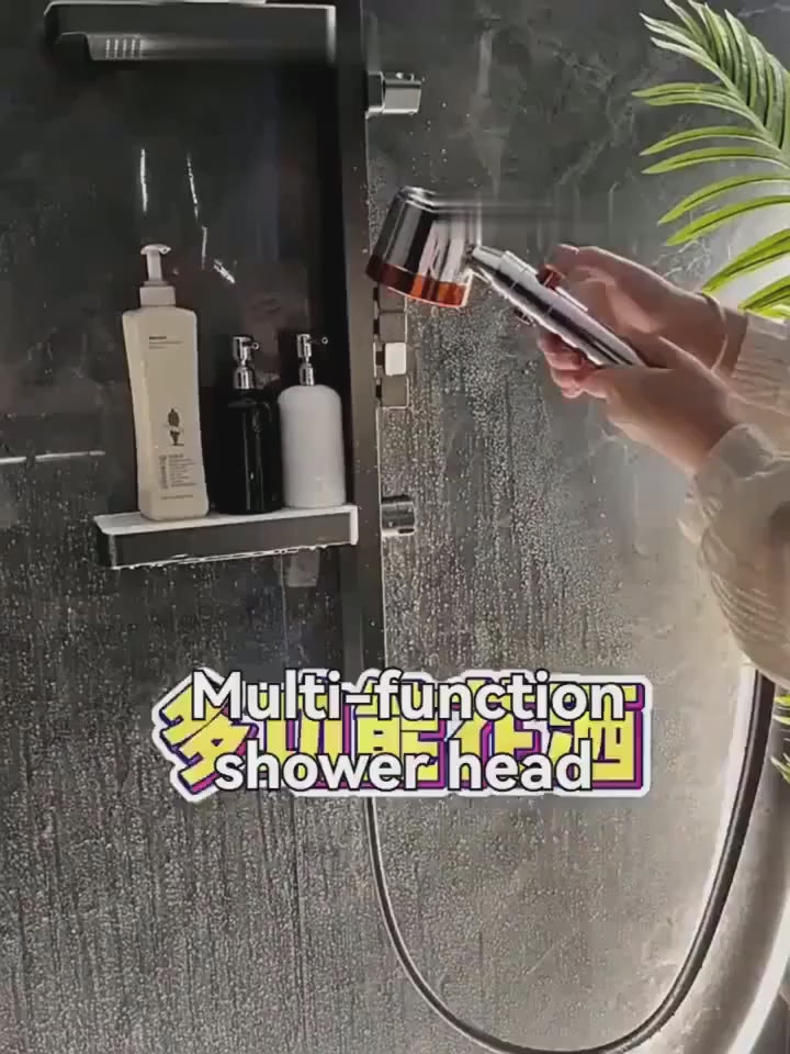 Chuveiro de mão com seis modos, filtro integrado e paragem com um botão | Fioriscas
